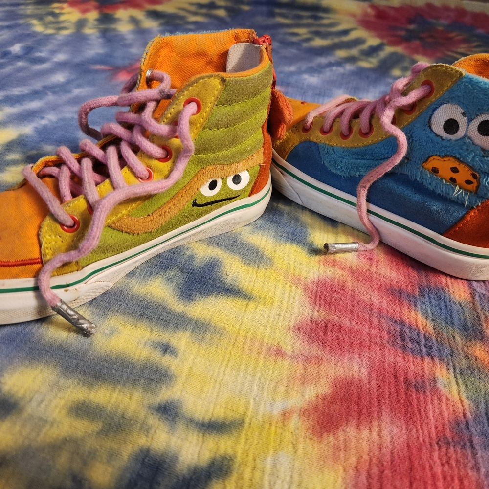 Vans Sesame Street Orange and Green Sneakers with Playful Design